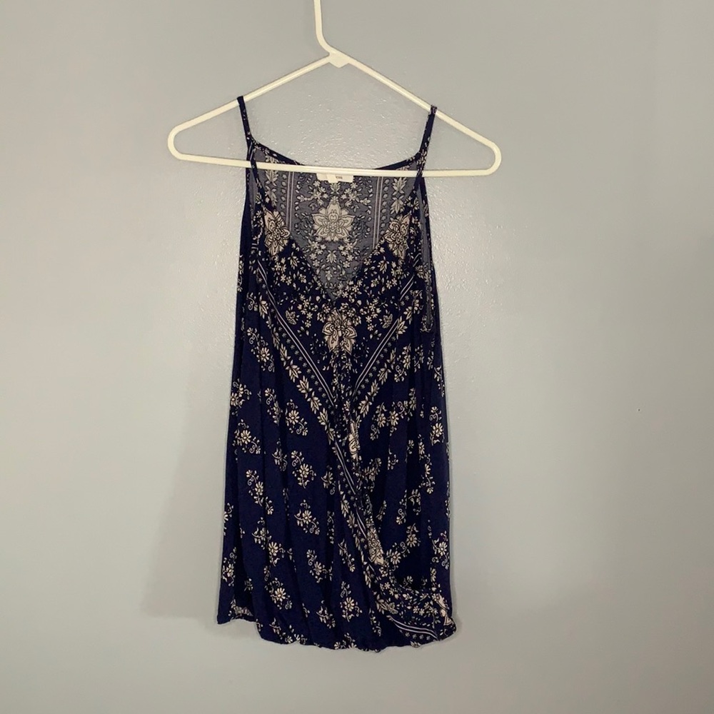 Patterned Spaghetti Strap Blouse